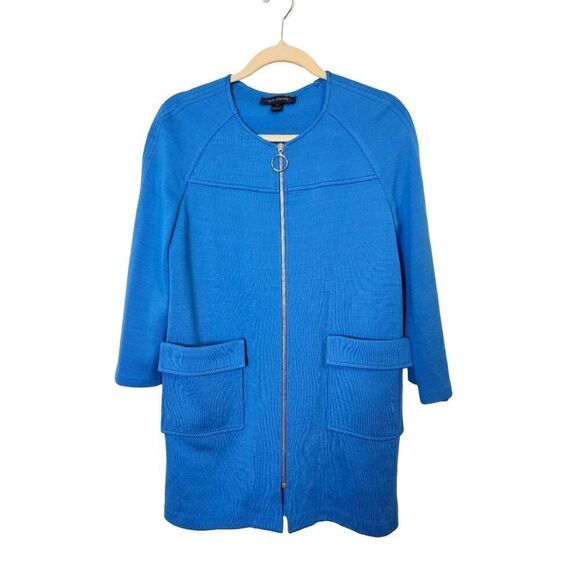 St. John blue zip up cardigan jacket. Size S. - Picture 1 of 4